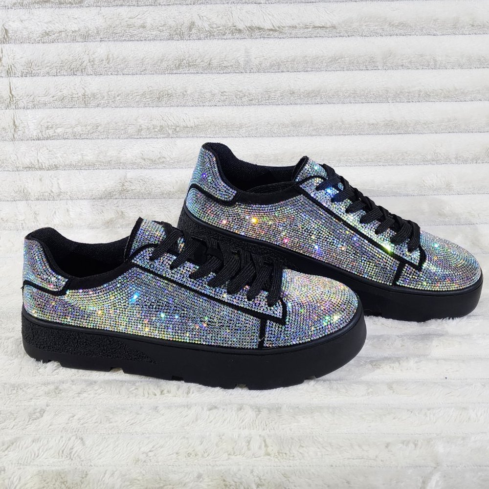 Sparkle Queen Rhinestone Platform Super Sparkle Bling Sneakers Tennis Shoes